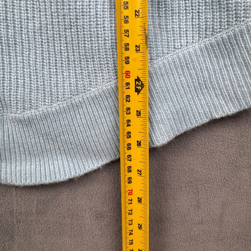 J. Crew Light‎ Blue Waffle Knit Merino Wool Blend Crew Neck Sweater Small - Picture 4 of 7